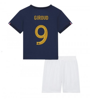 Francie Olivier Giroud #9 Domácí dres komplet pro Děti MS 2022 Krátkým Rukávem (+ Krátké kalhoty)