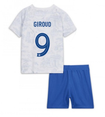 Francie Olivier Giroud #9 Venkovní dres komplet pro Děti MS 2022 Krátkým Rukávem (+ Krátké kalhoty)