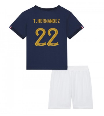 Francie Theo Hernandez #22 Domácí dres komplet pro Děti MS 2022 Krátkým Rukávem (+ Krátké kalhoty)