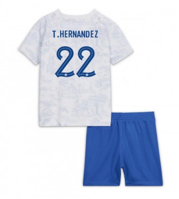 Francie Theo Hernandez #22 Venkovní dres komplet pro Děti MS 2022 Krátkým Rukávem (+ Krátké kalhoty)