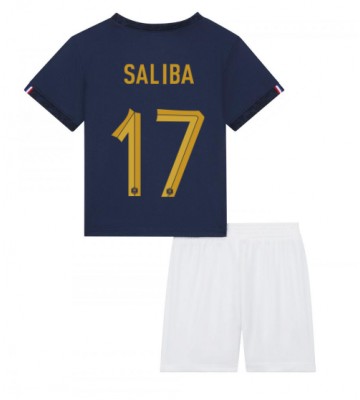 Francie William Saliba #17 Domácí dres komplet pro Děti MS 2022 Krátkým Rukávem (+ Krátké kalhoty)