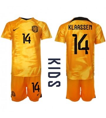 Holandsko Davy Klaassen #14 Domácí dres komplet pro Děti MS 2022 Krátkým Rukávem (+ Krátké kalhoty)