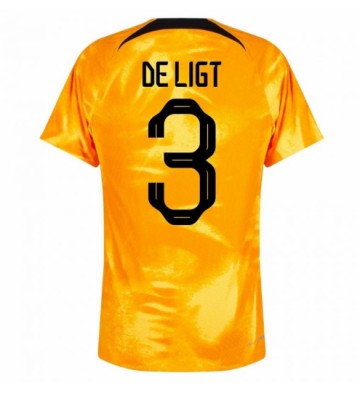 Holandsko Matthijs de Ligt #3 Domácí Dres MS 2022 Krátkým Rukávem