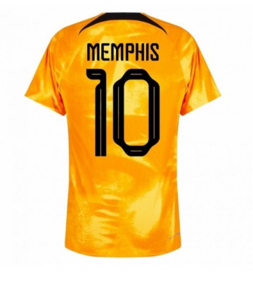 Holandsko Memphis Depay #10 Domácí Dres MS 2022 Krátkým Rukávem