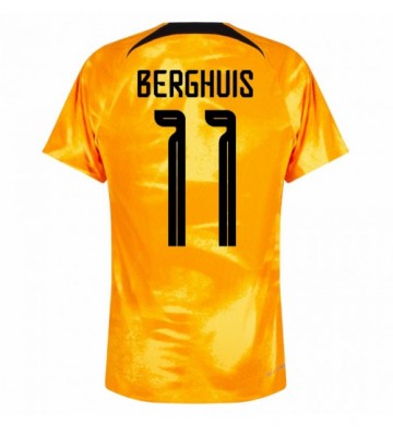 Holandsko Steven Berghuis #11 Domácí Dres MS 2022 Krátkým Rukávem