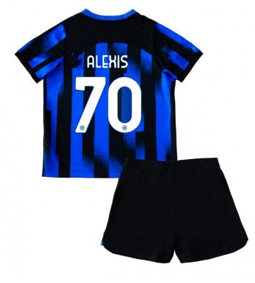 Inter Milan Alexis Sanchez #70 Domácí dres komplet pro Děti 2023-24 Krátkým Rukávem (+ Krátké kalhoty)