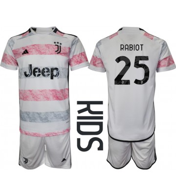 Juventus Adrien Rabiot #25 Venkovní dres komplet pro Děti 2023-24 Krátkým Rukávem (+ Krátké kalhoty)