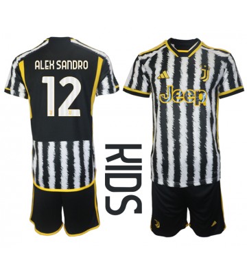 Juventus Alex Sandro #12 Domácí dres komplet pro Děti 2023-24 Krátkým Rukávem (+ Krátké kalhoty)