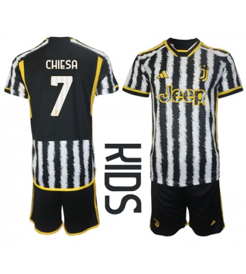Juventus Federico Chiesa #7 Domácí dres komplet pro Děti 2023-24 Krátkým Rukávem (+ Krátké kalhoty)