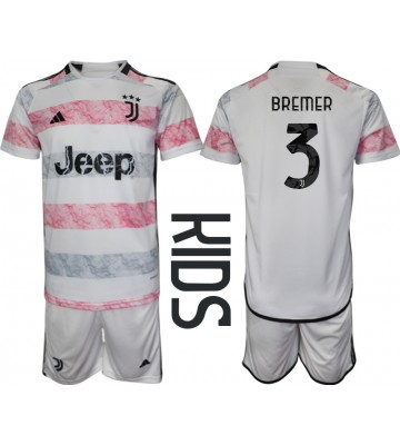 Juventus Gleison Bremer #3 Venkovní dres komplet pro Děti 2023-24 Krátkým Rukávem (+ Krátké kalhoty)