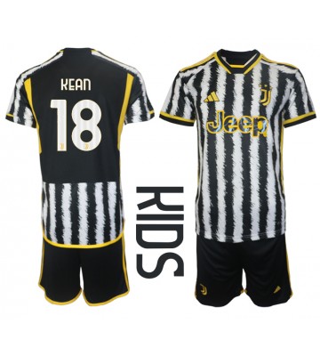 Juventus Moise Kean #18 Domácí dres komplet pro Děti 2023-24 Krátkým Rukávem (+ Krátké kalhoty)