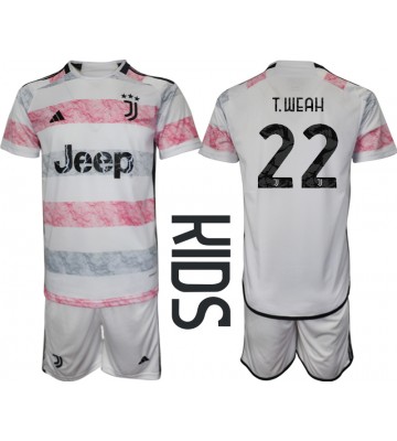 Juventus Timothy Weah #22 Venkovní dres komplet pro Děti 2023-24 Krátkým Rukávem (+ Krátké kalhoty)