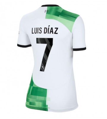 Liverpool Luis Diaz #7 Venkovní Dres pro Dámy 2023-24 Krátkým Rukávem