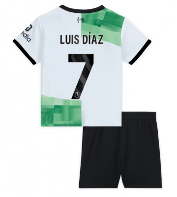 Liverpool Luis Diaz #7 Venkovní dres komplet pro Děti 2023-24 Krátkým Rukávem (+ Krátké kalhoty)