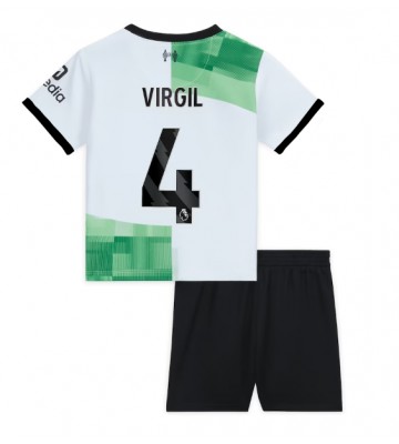 Liverpool Virgil van Dijk #4 Venkovní dres komplet pro Děti 2023-24 Krátkým Rukávem (+ Krátké kalhoty)