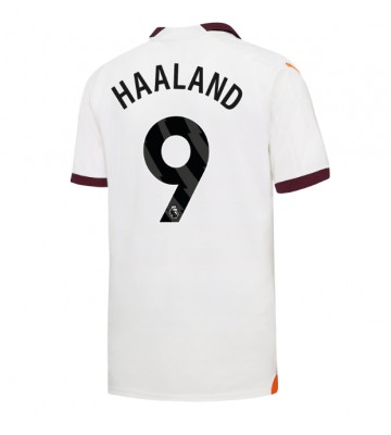 Manchester City Erling Haaland #9 Venkovní Dres 2023-24 Krátkým Rukávem
