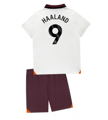 Manchester City Erling Haaland #9 Venkovní dres komplet pro Děti 2023-24 Krátkým Rukávem (+ Krátké kalhoty)