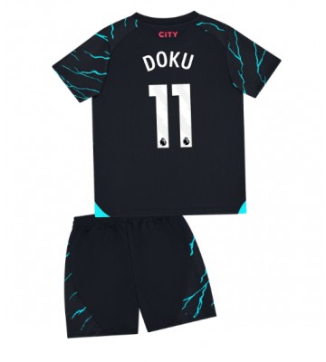 Manchester City Jeremy Doku #11 Alternativní dres komplet pro Děti 2023-24 Krátkým Rukávem (+ Krátké kalhoty)
