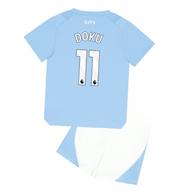 Manchester City Jeremy Doku #11 Domácí dres komplet pro Děti 2023-24 Krátkým Rukávem (+ Krátké kalhoty)