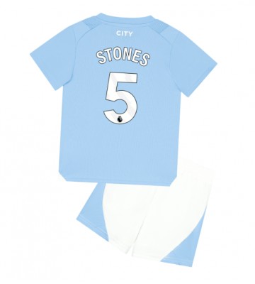 Manchester City John Stones #5 Domácí dres komplet pro Děti 2023-24 Krátkým Rukávem (+ Krátké kalhoty)