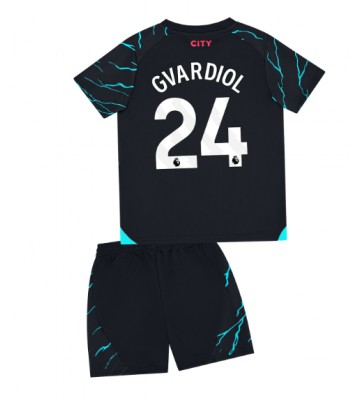 Manchester City Josko Gvardiol #24 Alternativní dres komplet pro Děti 2023-24 Krátkým Rukávem (+ Krátké kalhoty)