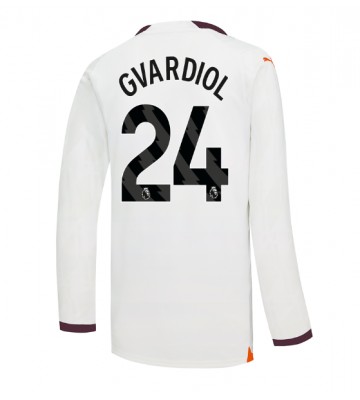 Manchester City Josko Gvardiol #24 Venkovní Dres 2023-24 Dlouhým Rukávem