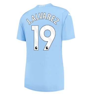 Manchester City Julian Alvarez #19 Domácí Dres pro Dámy 2023-24 Krátkým Rukávem