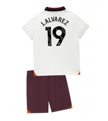 Manchester City Julian Alvarez #19 Venkovní dres komplet pro Děti 2023-24 Krátkým Rukávem (+ Krátké kalhoty)