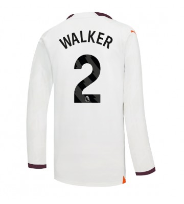 Manchester City Kyle Walker #2 Venkovní Dres 2023-24 Dlouhým Rukávem