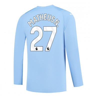 Manchester City Matheus Nunes #27 Domácí Dres 2023-24 Dlouhým Rukávem