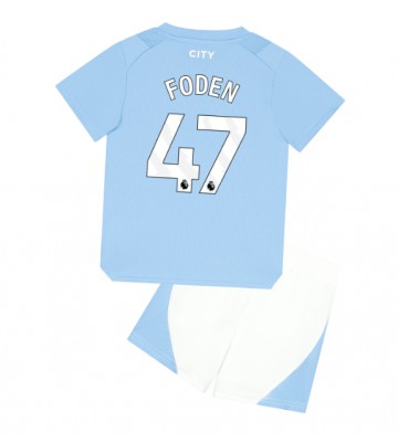 Manchester City Phil Foden #47 Domácí dres komplet pro Děti 2023-24 Krátkým Rukávem (+ Krátké kalhoty)
