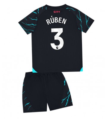 Manchester City Ruben Dias #3 Alternativní dres komplet pro Děti 2023-24 Krátkým Rukávem (+ Krátké kalhoty)