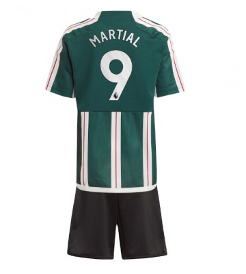 Manchester United Anthony Martial #9 Venkovní dres komplet pro Děti 2023-24 Krátkým Rukávem (+ Krátké kalhoty)