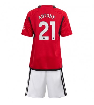 Manchester United Antony #21 Domácí dres komplet pro Děti 2023-24 Krátkým Rukávem (+ Krátké kalhoty)
