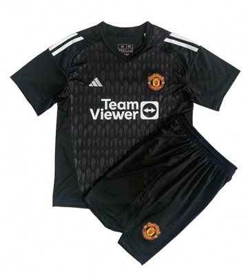 Manchester United Brankář Alternativní dres komplet pro Děti 2023-24 Krátkým Rukávem (+ Krátké kalhoty)