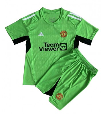 Manchester United Brankář Domácí dres komplet pro Děti 2023-24 Krátkým Rukávem (+ Krátké kalhoty)