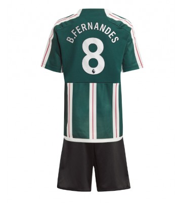 Manchester United Bruno Fernandes #8 Venkovní dres komplet pro Děti 2023-24 Krátkým Rukávem (+ Krátké kalhoty)