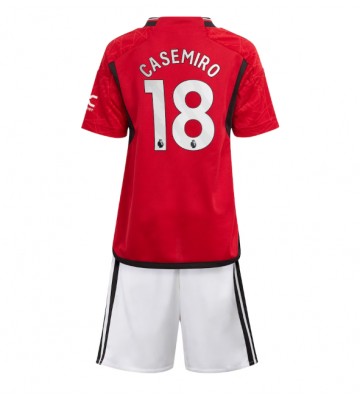 Manchester United Casemiro #18 Domácí dres komplet pro Děti 2023-24 Krátkým Rukávem (+ Krátké kalhoty)