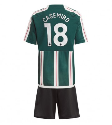 Manchester United Casemiro #18 Venkovní dres komplet pro Děti 2023-24 Krátkým Rukávem (+ Krátké kalhoty)