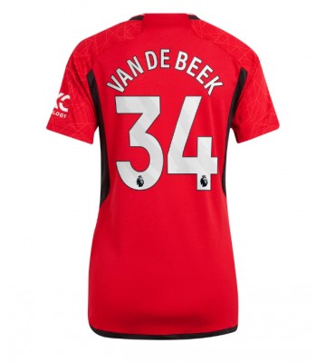 Manchester United Donny van de Beek #34 Domácí Dres pro Dámy 2023-24 Krátkým Rukávem