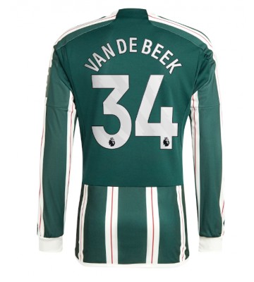 Manchester United Donny van de Beek #34 Venkovní Dres 2023-24 Dlouhým Rukávem