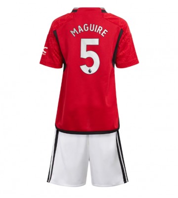 Manchester United Harry Maguire #5 Domácí dres komplet pro Děti 2023-24 Krátkým Rukávem (+ Krátké kalhoty)