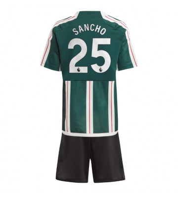 Manchester United Jadon Sancho #25 Venkovní dres komplet pro Děti 2023-24 Krátkým Rukávem (+ Krátké kalhoty)