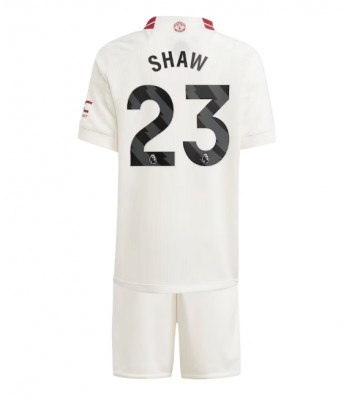 Manchester United Luke Shaw #23 Alternativní dres komplet pro Děti 2023-24 Krátkým Rukávem (+ Krátké kalhoty)