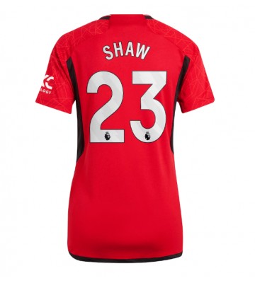 Manchester United Luke Shaw #23 Domácí Dres pro Dámy 2023-24 Krátkým Rukávem