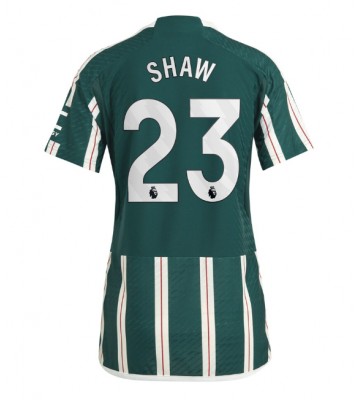 Manchester United Luke Shaw #23 Venkovní Dres pro Dámy 2023-24 Krátkým Rukávem