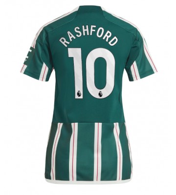 Manchester United Marcus Rashford #10 Venkovní Dres pro Dámy 2023-24 Krátkým Rukávem