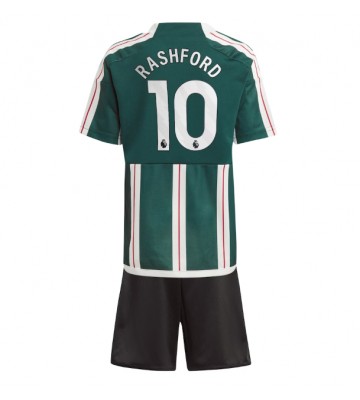 Manchester United Marcus Rashford #10 Venkovní dres komplet pro Děti 2023-24 Krátkým Rukávem (+ Krátké kalhoty)
