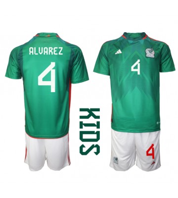 Mexiko Edson Alvarez #4 Domácí dres komplet pro Děti MS 2022 Krátkým Rukávem (+ Krátké kalhoty)