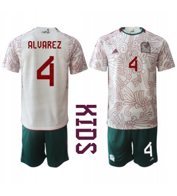 Mexiko Edson Alvarez #4 Venkovní dres komplet pro Děti MS 2022 Krátkým Rukávem (+ Krátké kalhoty)
